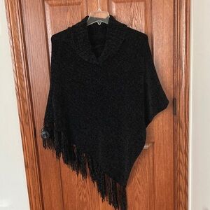 Britt’s Knits Beyond Soft Poncho Black NWOT
